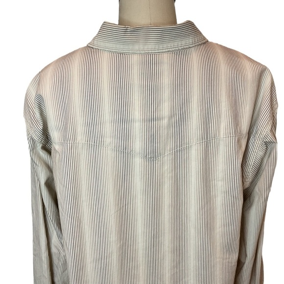 Wrangler Striped Pearl Snap Embroidered Western Shirt Size Large Cowgirl - Picture 4 of 10